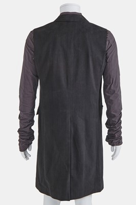 Lot 137 - A Raf Simons charcoal grey cotton sleeveless coat, Autumn-Winter 1999-2000