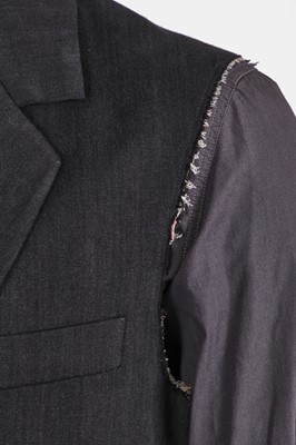 Lot 137 - A Raf Simons charcoal grey cotton sleeveless coat, Autumn-Winter 1999-2000