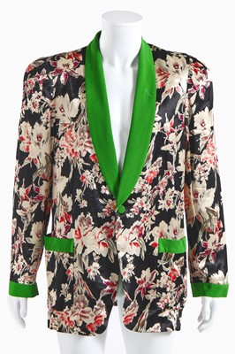Lot 110 - A Jean Paul Gaultier man's printed satin smoking jacket, 'Cyberbaba’/Pin-Up Boys' collection, Spring-Summer 1996