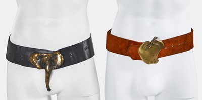 Lot 17 - A group of men's shirts and novelty belts, mostly 1960s