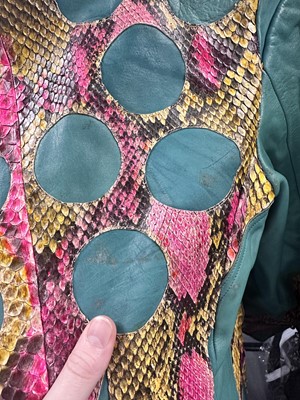 Lot 19 - A Mr Fish man's leather and snakeskin jacket, late 1960s