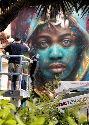 Lot 78 - Dale Grimshaw portrait commission:  oils on canvas by the internationally acclaimed figurative and street artist, as featured on BBC TV’s Tinie Tempah’s Extraordinary Portraits.