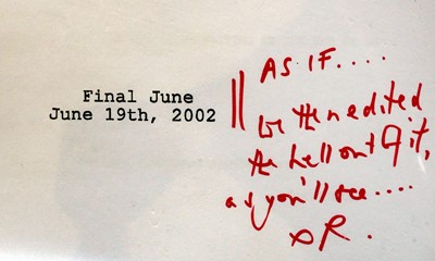 Lot 80 - Richard Curtis CBE: 'Love Actually' final script, annotated and signed  on the cover by the writer and director