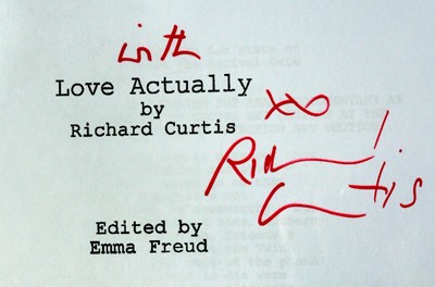 Lot 80 - Richard Curtis CBE: 'Love Actually' final script, annotated and signed  on the cover by the writer and director