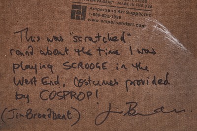 Lot 76 - Jim Broadbent:  a signed and annotated portrait  inspired by playing 'Scrooge'  2016