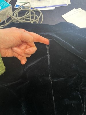Lot 101 - Jeremy Irons: a navy velvet court livery, circa 1910, a family heirloom, donated by the actor