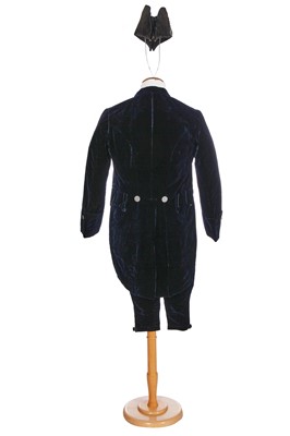 Lot 101 - Jeremy Irons: a navy velvet court livery, circa 1910, a family heirloom, donated by the actor