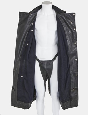 Lot 13 - A man's rubber motorcycling coat, 1930s-40s