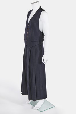 Lot 42 - A Jean Paul Gaultier man's navy pinstripe gaberdine ensemble, circa 1986