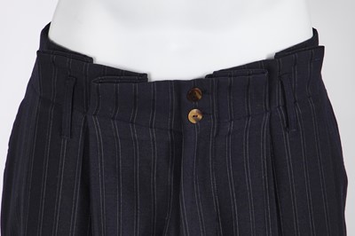Lot 42 - A Jean Paul Gaultier man's navy pinstripe gaberdine ensemble, circa 1986