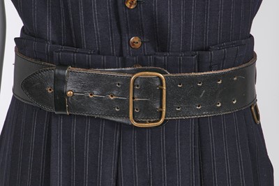 Lot 42 - A Jean Paul Gaultier man's navy pinstripe gaberdine ensemble, circa 1986