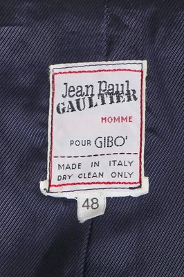 Lot 65 - A Jean Paul Gaultier man's purple linen double-breasted suit, 'The Story of Man' collection, Spring-Summer 1986