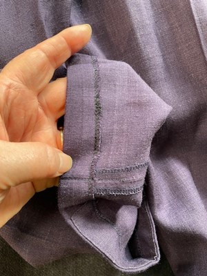 Lot 65 - A Jean Paul Gaultier man's purple linen double-breasted suit, 'The Story of Man' collection, Spring-Summer 1986