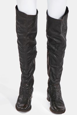 Lot 141 - A Hardy Amies man's black leather waist cincher, 1990s-2000s