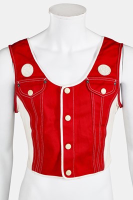 Lot 73 - A Jean Paul Gaultier men's red and white 'Converse' waistcoat, 'Casanova at the Gym' collection, Spring-Summer 1992