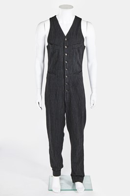 Lot 120 - A Jean Paul Gaultier grey pinstripe wool blend jumpsuit ensemble, circa 1997