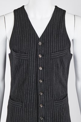 Lot 120 - A Jean Paul Gaultier grey pinstripe wool blend jumpsuit ensemble, circa 1997