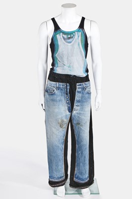 Lot 93 - A rare pair of Jean Paul Gaultier men's trousers, 'Tattoos/The Raw and Refined' collection, Spring-Summer 1994