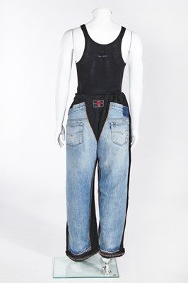 Lot 93 - A rare pair of Jean Paul Gaultier men's trousers, 'Tattoos/The Raw and Refined' collection, Spring-Summer 1994