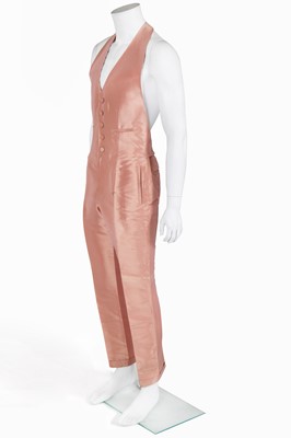 Lot 132 - A Jean Paul Gaultier man's pink Mikaido silk-blend halter neck jumpsuit, 'Tribute to Frida Kahlo/Flamenco' collection, Spring-Summer 1998