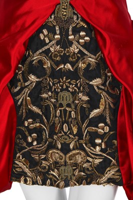 Lot 74 - An Alexander McQueen embroidered scarlet satin dress, 'Angels & Demons' Autumn-Winter 2010-11