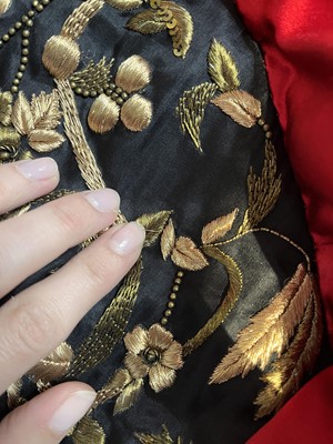 Lot 74 - An Alexander McQueen embroidered scarlet satin dress, 'Angels & Demons' Autumn-Winter 2010-11
