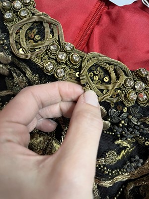 Lot 74 - An Alexander McQueen embroidered scarlet satin dress, 'Angels & Demons' Autumn-Winter 2010-11