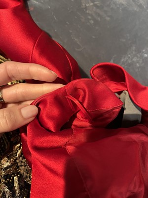 Lot 74 - An Alexander McQueen embroidered scarlet satin dress, 'Angels & Demons' Autumn-Winter 2010-11