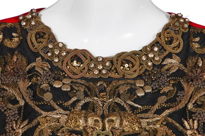 Lot 74 - An Alexander McQueen embroidered scarlet satin dress, 'Angels & Demons' Autumn-Winter 2010-11