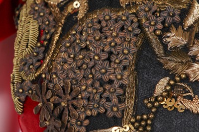 Lot 74 - An Alexander McQueen embroidered scarlet satin dress, 'Angels & Demons' Autumn-Winter 2010-11