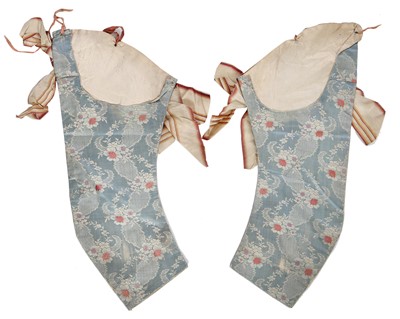 Lot 430 - A pair of brocaded smooth covered stays, probably French, 1730-1750