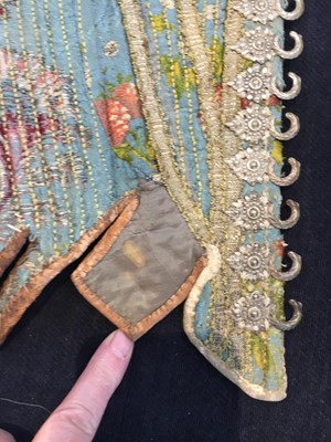Lot 430 - A pair of brocaded smooth covered stays, probably French, 1730-1750