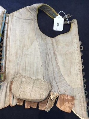 Lot 430 - A pair of brocaded smooth covered stays, probably French, 1730-1750