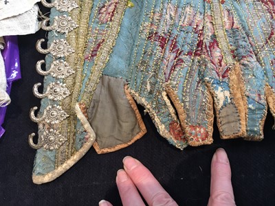 Lot 430 - A pair of brocaded smooth covered stays, probably French, 1730-1750