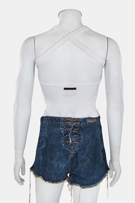 Lot 82 - A pair of Jean Paul Gaultier matelot-style denim shorts, 'Andro Jeans' collection, Spring-Summer 1993