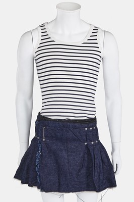Lot 84 - A rare Jean Paul Gaultier man's denim kilt, 'Andro Jeans' collection, Spring-Summer 1993