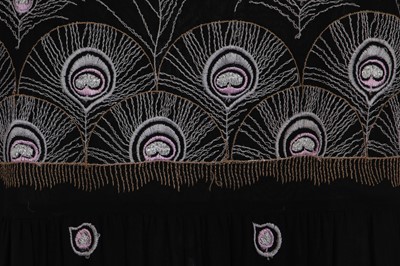 Lot 279 - A Janice Wainwright embroidered black chiffon dress, 1970s