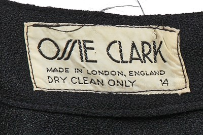 Lot 266 - An Ossie Clark black moss crêpe 'Cuddly' wrap-over dress, mid 1970s