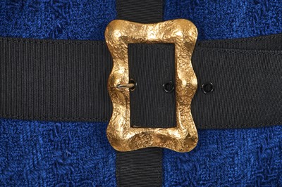 Lot 1 - A Chanel blue and black bouclé tweed jacket, 1989