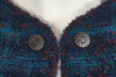 Lot 9 - A Chanel teal bouclé tweed jacket, Autumn-Winter 1997