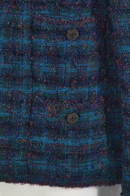 Lot 9 - A Chanel teal bouclé tweed jacket, Autumn-Winter 1997