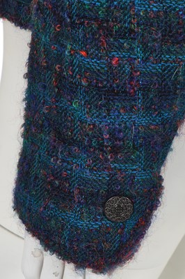 Lot 9 - A Chanel teal bouclé tweed jacket, Autumn-Winter 1997