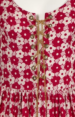 Lot 315 - A rare Cathy McGowan's Boutique floral print mini dress, late 1960s