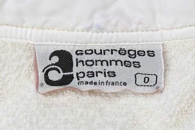 Lot 28 - A Courrèges men's white nylon ensemble, late 1970s or early 80s