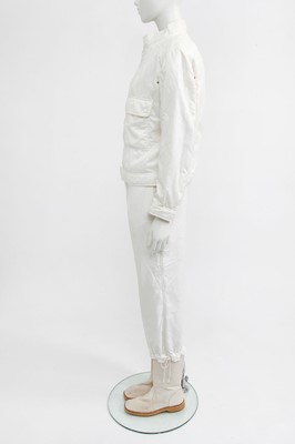 Lot 28 - A Courrèges men's white nylon ensemble, late 1970s or early 80s