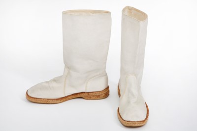 Lot 28 - A Courrèges men's white nylon ensemble, late 1970s or early 80s