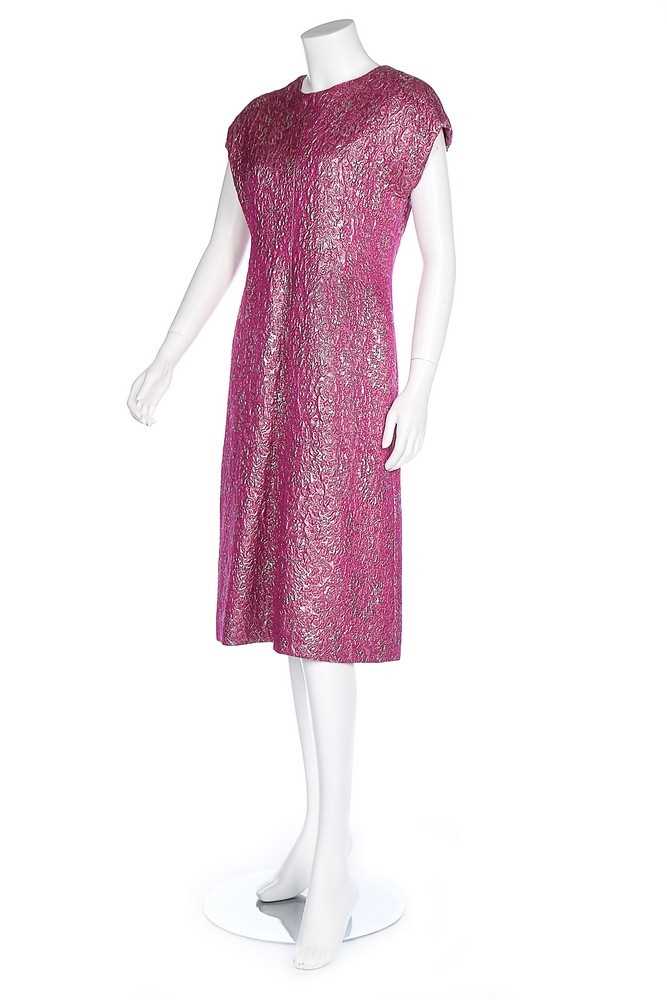 Lot 38 - A Givenchy couture pink and silver brocatelle...