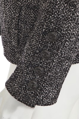Lot 11 - A Chanel black and white silk tweed jacket, Spring-Summer 2007
