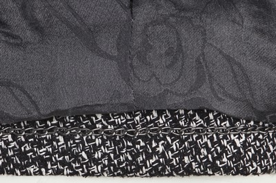 Lot 11 - A Chanel black and white silk tweed jacket, Spring-Summer 2007
