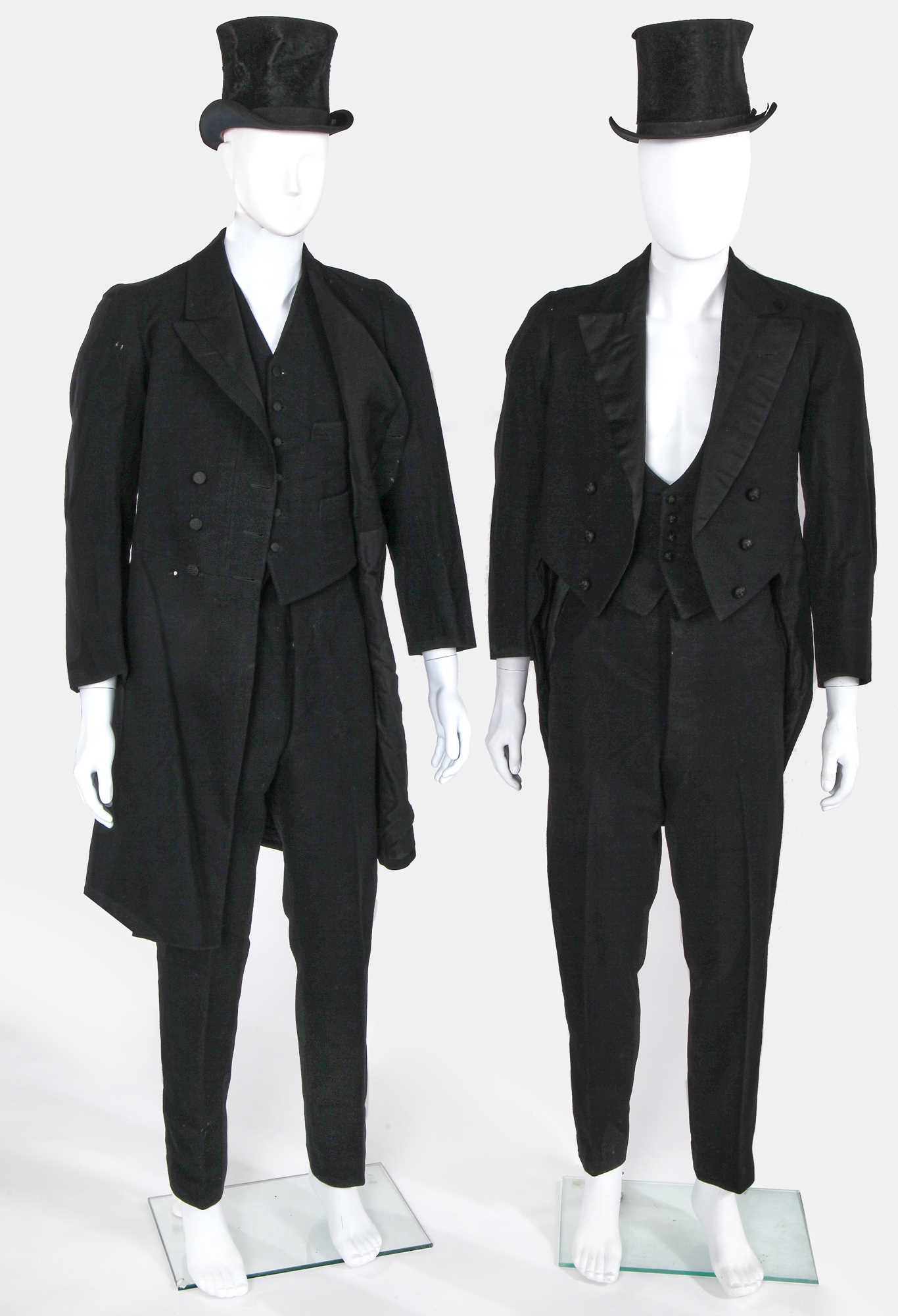 Lot 11 - A group of gentlemen's black wool formalwear, 1910-1930